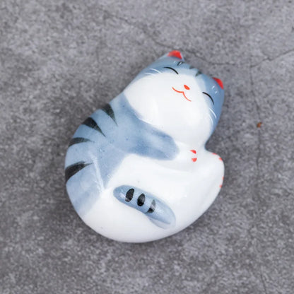 1-5PCS Cute Lucky Cat Chopsticks Holder Japanese Ceramic Chopstick Ceramic Home Decoration Spoon Holder Tableware Food Sushi