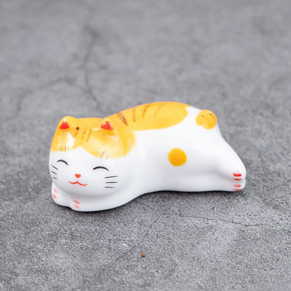1-5PCS Cute Lucky Cat Chopsticks Holder Japanese Ceramic Chopstick Ceramic Home Decoration Spoon Holder Tableware Food Sushi