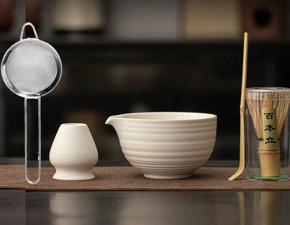 1/4/5PCS New Bamboo Ceramic Japanese Matcha Tea Set Reusable Food Grade Matcha Stirring Brush Safe Green Tea Whisk